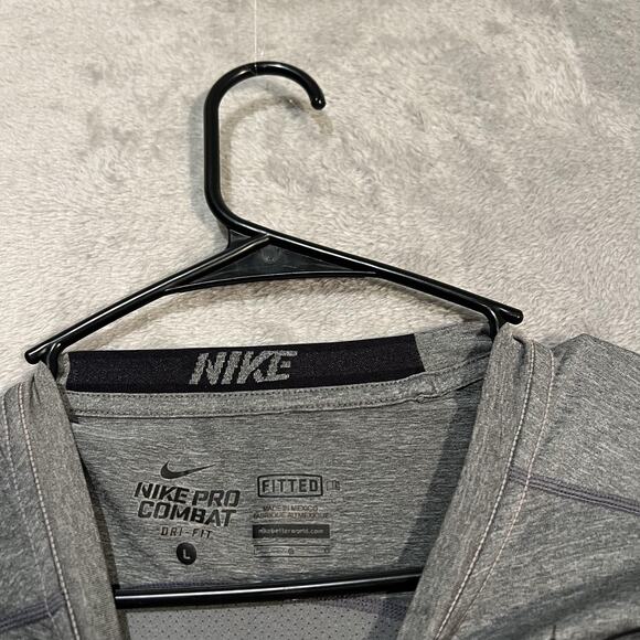 Nike Pro Combat Shirt Mens Large Dri-FIT Fitted Long Sleeve Athletic Training - Picture 3 of 7